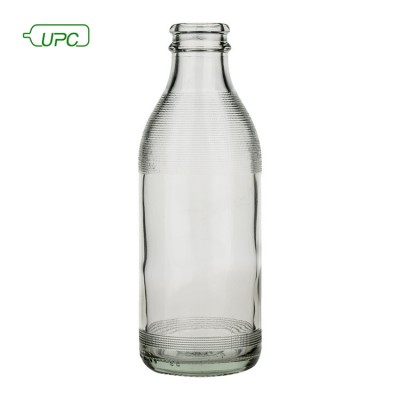 UPC high quality supplier cheap wholesale portable refillable empty 200ml clear glass juice bottles